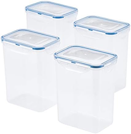 Easy Essentials Contenitori per alimenti rettangolari alti e ermetici, capacità 7,61 tazze, confezione da 4 pezzi, trasparenti Easy Essentials Contenitori per alimenti rettangolari alti e ermetici, capacità 7,61 tazze, confezione da 4 pezzi, trasparenti