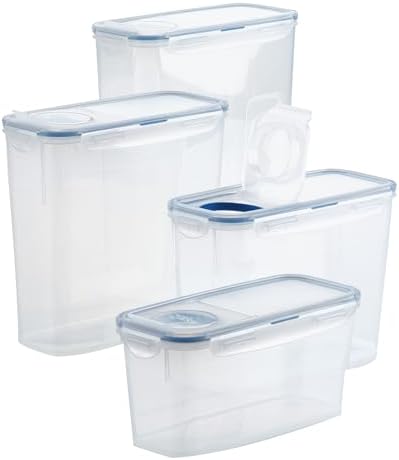 Set di contenitori per alimenti Easy Essentials per la dispensa / Set di contenitori per alimenti rettangolari, senza BPA, lavabili in lavastoviglie, 4 pezzi, trasparenti Set di contenitori per alimenti Easy Essentials per la dispensa / Set di contenitori per alimenti rettangolari, senza BPA, lavabili in lavastoviglie, 4 pezzi, trasparenti