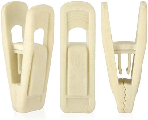 Samt-Kleiderbügelclips, 24er-Packung, beige Hosen-Samtclips, hochwertige Wäscheklammern mit großer Öffnung, stabile, beflockte Clips, ideal für schmale Kleiderbügel