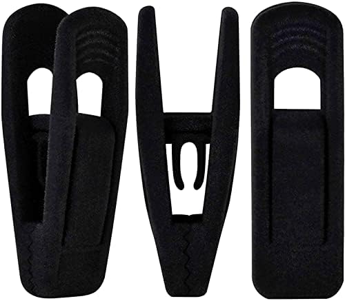 Schwarze Samt-Kleiderbügelclips, 20 Stück, rutschfeste Samtclips für Anzughosen und Röcke, stabile Fingerclips, ideal für dünne, beflockte Kleiderbügel