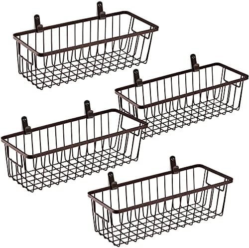 Cestini in filo metallico con manico, da appendere alla parete, confezione da 4 pezzi. Cestini in filo metallico con manico, da appendere alla parete, confezione da 4 pezzi.