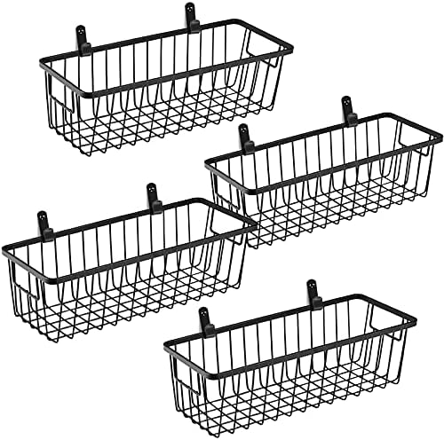 Cestini da appendere alla parete, piccoli cestini in filo metallico per organizzare, confezione da 4 Cestini da appendere alla parete, piccoli cestini in filo metallico per organizzare, confezione da 4