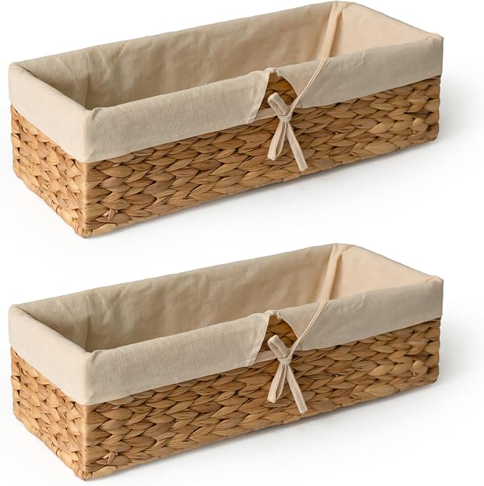 Cestini portaoggetti Tank Topper — Cestini in vimini intrecciato per porta carta igienica, cestini per il bagno, per organizzare la dispensa o come decorazione per il tavolino da caffè, confezione da 2, giacinto d'acqua Cestini portaoggetti Tank Topper — Cestini in vimini intrecciato per porta carta igienica, cestini per il bagno, per organizzare la dispensa o come decorazione per il tavolino da caffè, confezione da 2, giacinto d'acqua