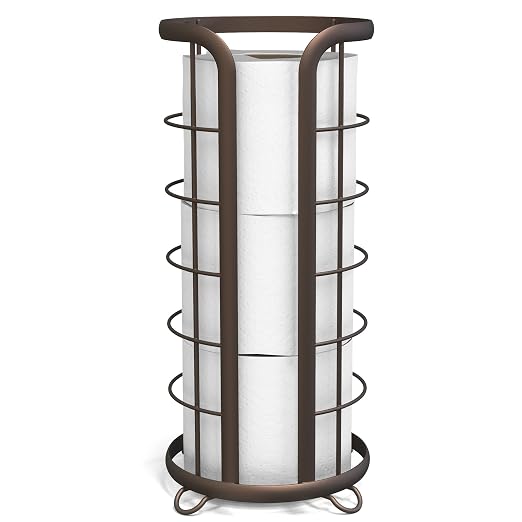 Porta carta igienica Reserve - Porta carta igienica autoportante con vano contenitore per rotoli maxi, organizer per carta igienica da bagno, decorazione per il bagno, portaoggetti moderno, bronzo Porta carta igienica Reserve - Porta carta igienica autoportante con vano contenitore per rotoli maxi, organizer per carta igienica da bagno, decorazione per il bagno, portaoggetti moderno, bronzo